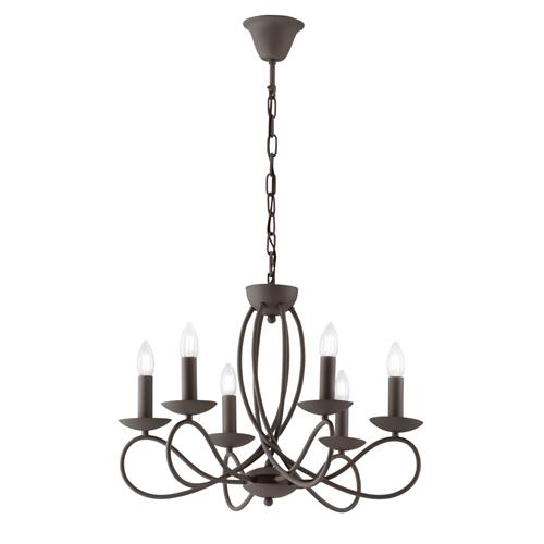 LAMPADARIO GINEVRA CORTEN 6XE14 56X120CM