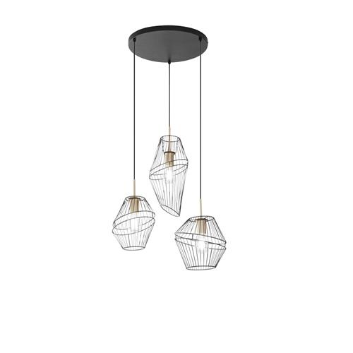 SOSPENSIONE KIKO NERA/ORO 3XE27 42X40X15