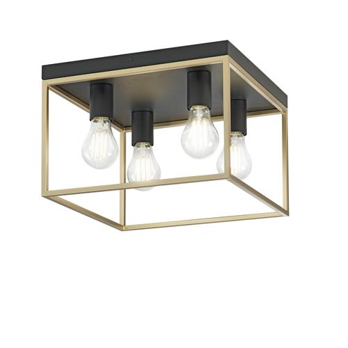 PLAFONIERA KIMERA NERA/ORO 4XE27 35X35X4