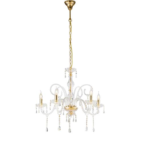 LAMPADARIO MONALISA ORO 5XE14 70X145CM