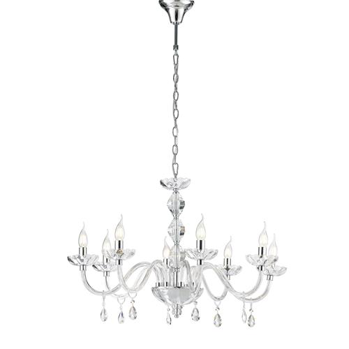 LAMPADARIO RIFLESSO CROMO 8XE14 83X190CM