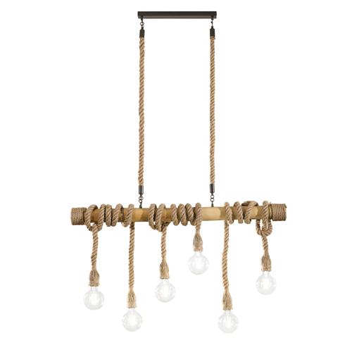 SOSPENSIONE ROPE CANAPA 6XE27 100X150CM