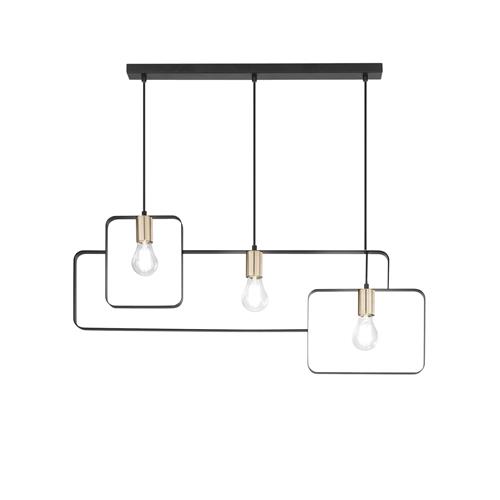 SOSPENSIONE SMITH NERA/ORO 3XE27 88,5X15