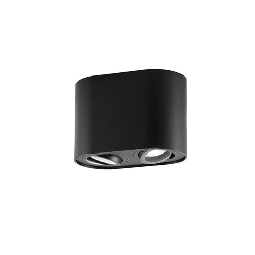 PLAFONIERA TOWN NERA TONDA 2XGU10 17,8X9