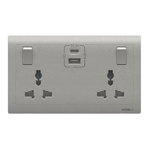 UNIVERSAL 13A 2G SW SKT USB A&C  SV