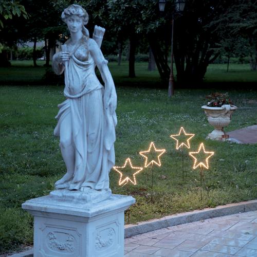 Set of 4 Garden Stars 2D 26cm, Brown Cop