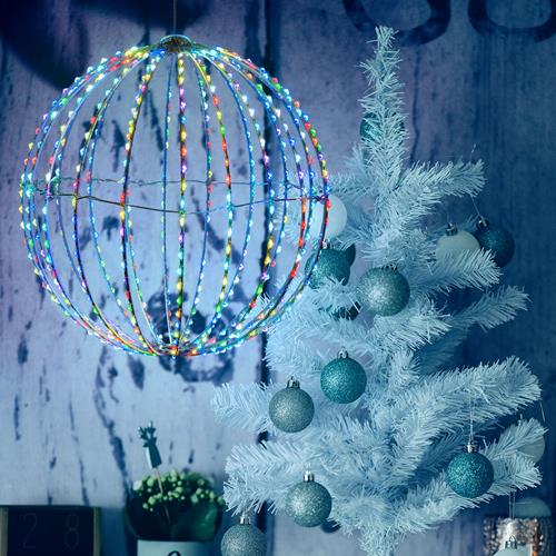 3D Sphere Ø30cm, White Metal Foldable, 5