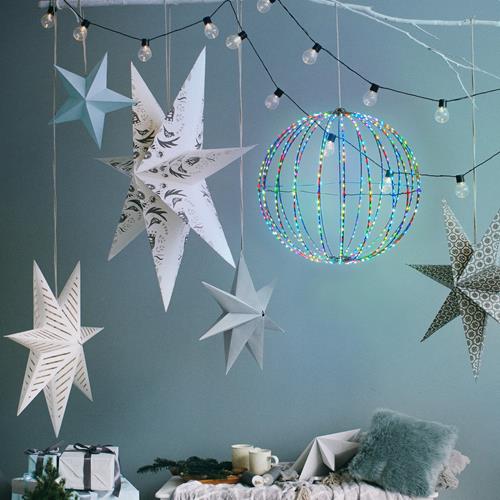 3D Sphere Ø40cm, White Metal Foldable, 7