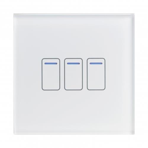 Crystal Touch Switch 240v 3G 1W White