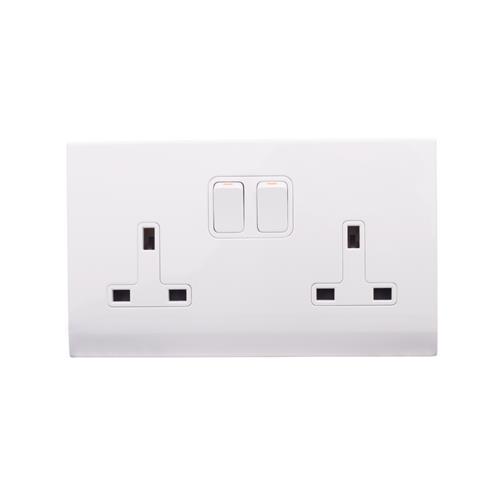 Simplicity 13A DP Double Plug Socket wit