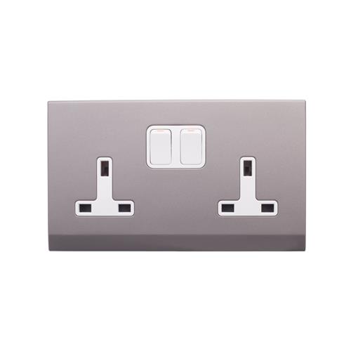 Simplicity 13A DP Double Plug Socket wit