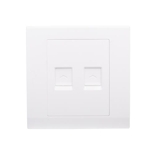Simplicity Double RJ45 Socket  White