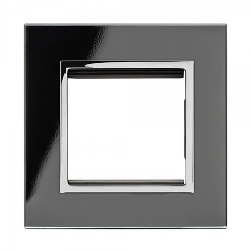 Crystal CT Module Plate 2 Gang Black