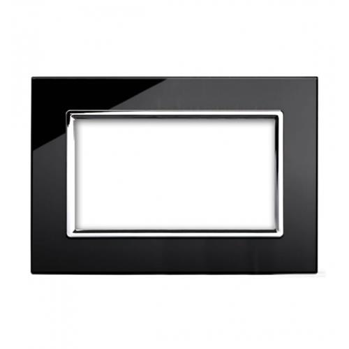 Crystal CT Module Plate 4 Gang Black