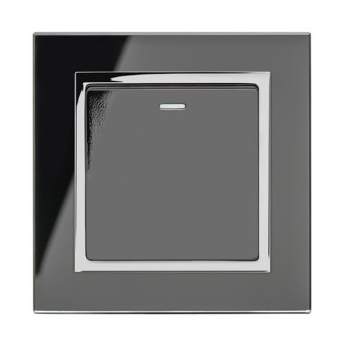 Crystal CT Rocker Light Switch 1G/2W Bla