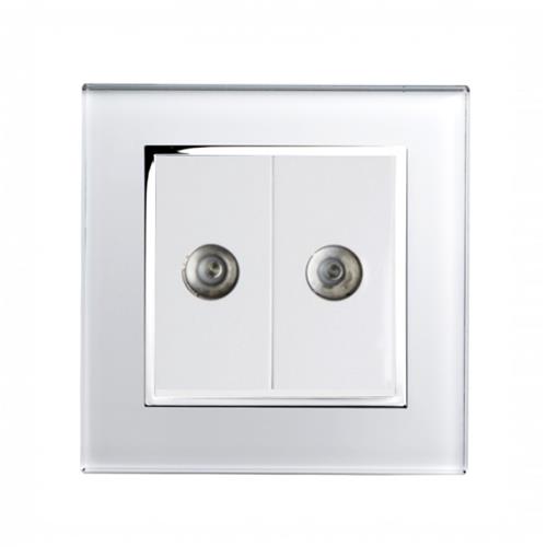 Crystal CT Dual TV Socket White