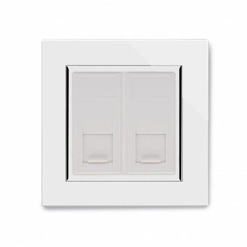 Crystal CT Dual CAT5e Socket White