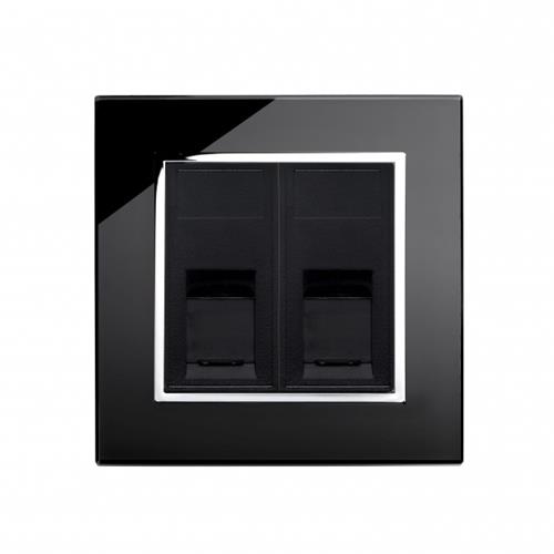 Crystal CT Dual CAT5e Socket Black