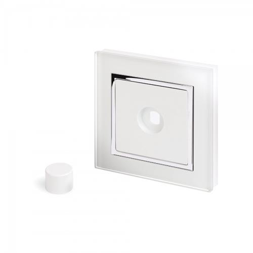 Crystal CT 1 Gang LED Dimmer Plate White