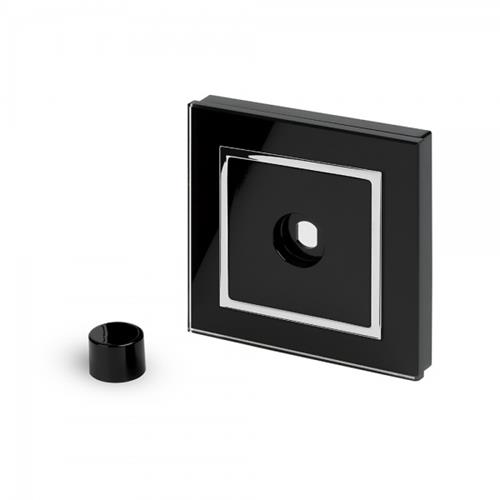 Crystal CT 1 Gang LED Dimmer Plate Black