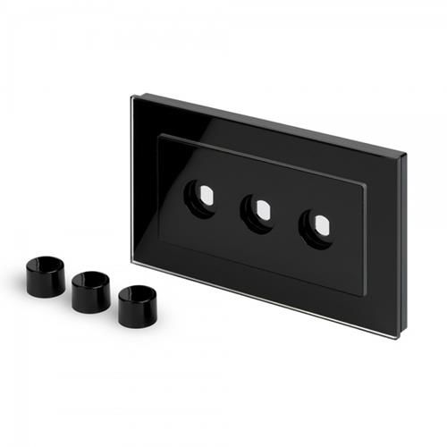 Crystal PG 3 Gang LED Dimmer Plate Black