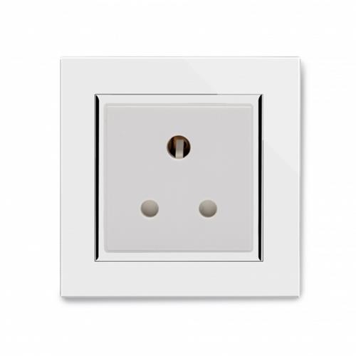 Crystal CT Single 5A Round Pin Socket Wh