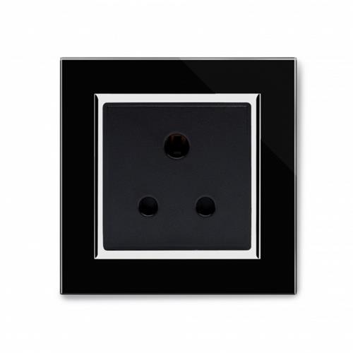 Crystal CT Single 5A Round Pin Socket Bl