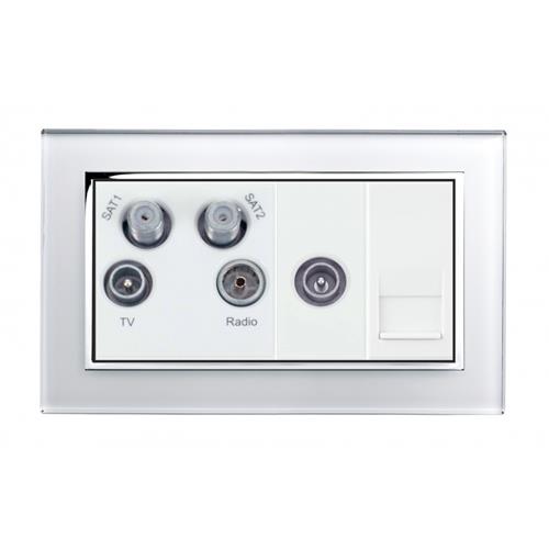 Crystal CT Media Socket White