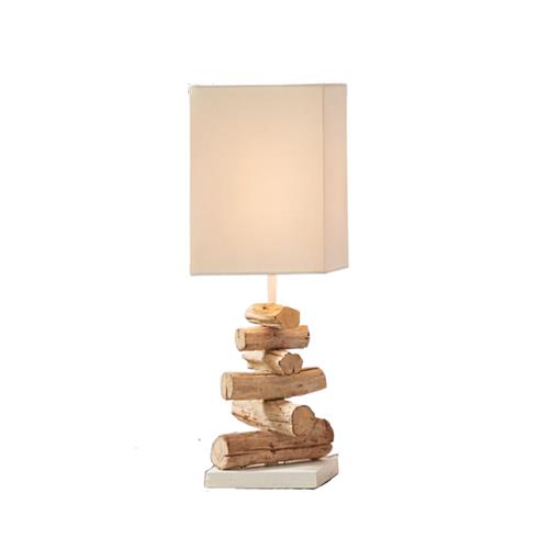 Stacked driftwood tablelamp