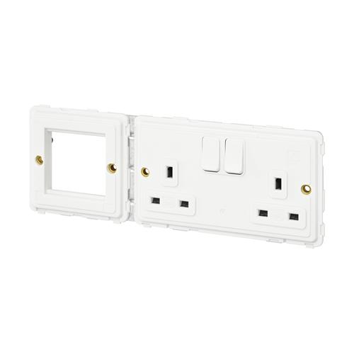 COMBI PLATE 1X2G SW.SKT+1X 2MOD EURO(LH)