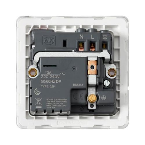 Dimensions Socket 1 Gang DP Switched 2xU