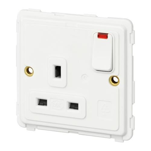 1 GANG 13A DP DUAL EARTH SW SKT W/NEON