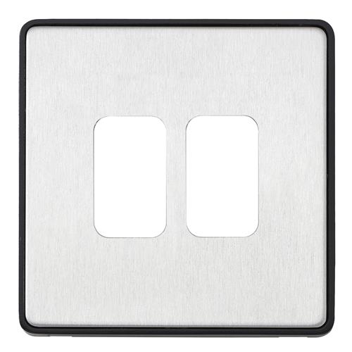 2G SWITCH/2 MOD GRID FRONTPLATE