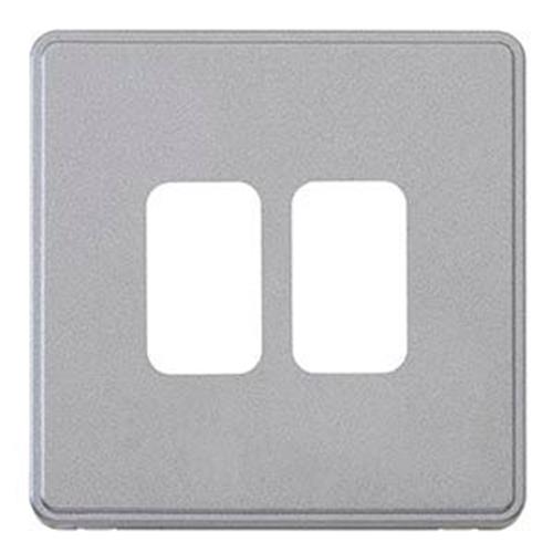 2G SWITCH/2 MOD GRID FRONTPLATE