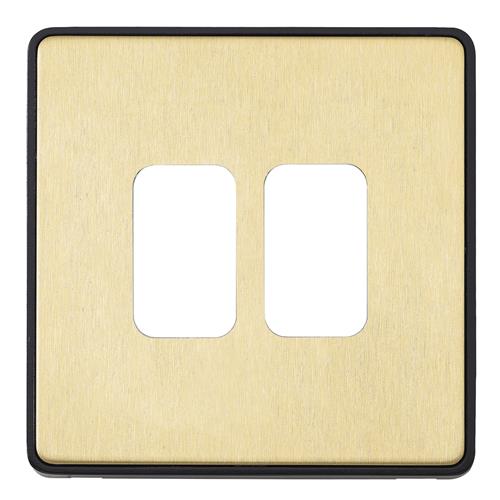 2G SWITCH/2 MOD GRID FRONTPLATE