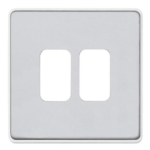 2G SWITCH/2 MOD GRID FRONTPLATE