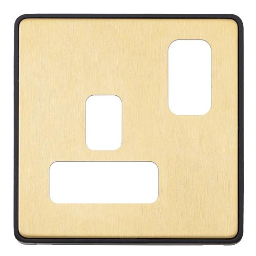 DIM F/PL 1G 13A SWD SOC BLK TR SAT-BRASS