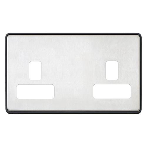 2G 13A DUAL EARTH SOCKET FRONTPLATE