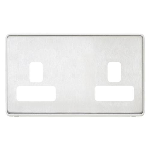 2G 13A DUAL EARTH SOCKET FRONTPLATE