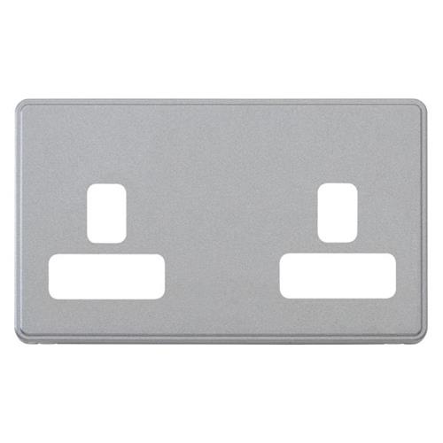 2G 13A DUAL EARTH SOCKET FRONTPLATE
