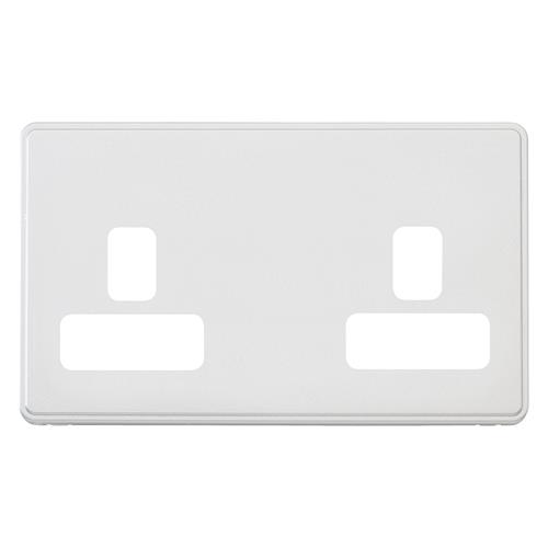 2G 13A DUAL EARTH SOCKET FRONTPLATE