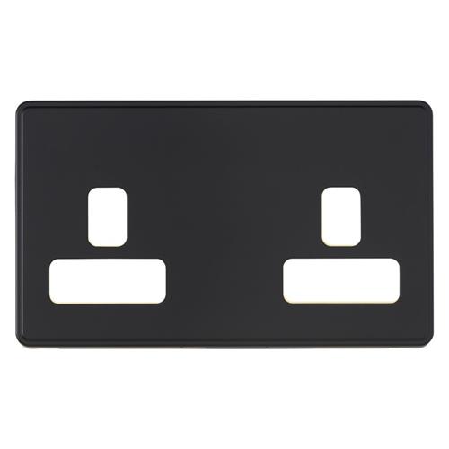 2G 13A DUAL EARTH SOCKET FRONTPLATE