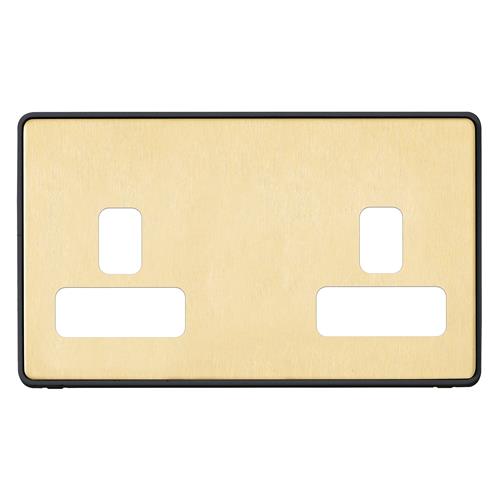 2G 13A DUAL EARTH SOCKET FRONTPLATE