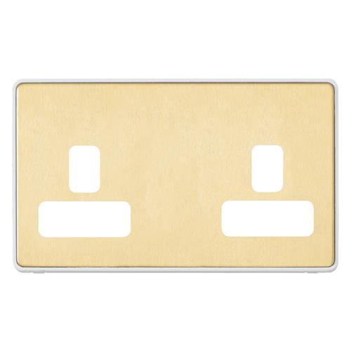 2G 13A DUAL EARTH SOCKET FRONTPLATE