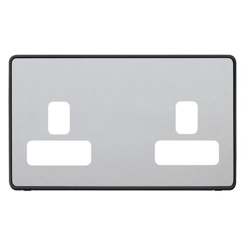 2G 13A DUAL EARTH SOCKET FRONTPLATE