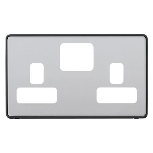 DIM F/PL 2G 13A SWD SOC BLK TRM SAT STEL