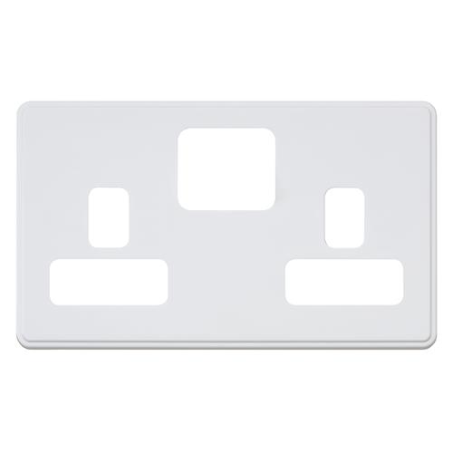 Dimensions Frontplate for 2G 13A Dual Ea