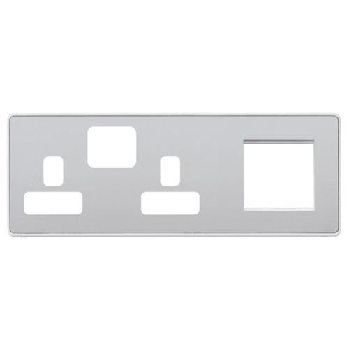 COMBI 2G SW SKT + 2 MOD EURO (RH) FPLATE