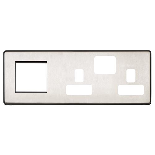 COMBI 2G SW SKT + 2 MOD EURO (LH) FPLATE