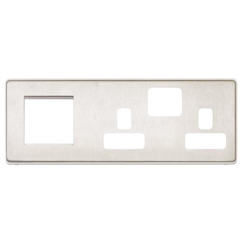 COMBI 2G SW SKT + 2 MOD EURO (LH) FPLATE